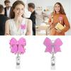 Bowknot Badges Holder Retractable Badges Reel with Swivel Alligator Clip Acrylics Badge Reel Holder for Doctor Nurse