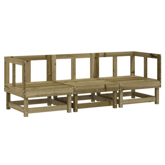 VidaXL Salon de Jardin 3 pcs, Ensemble de Canapés, Sièges avec Dossier et Accoudoir, Meubles de Terrasse Patio Extérieur, 825421
