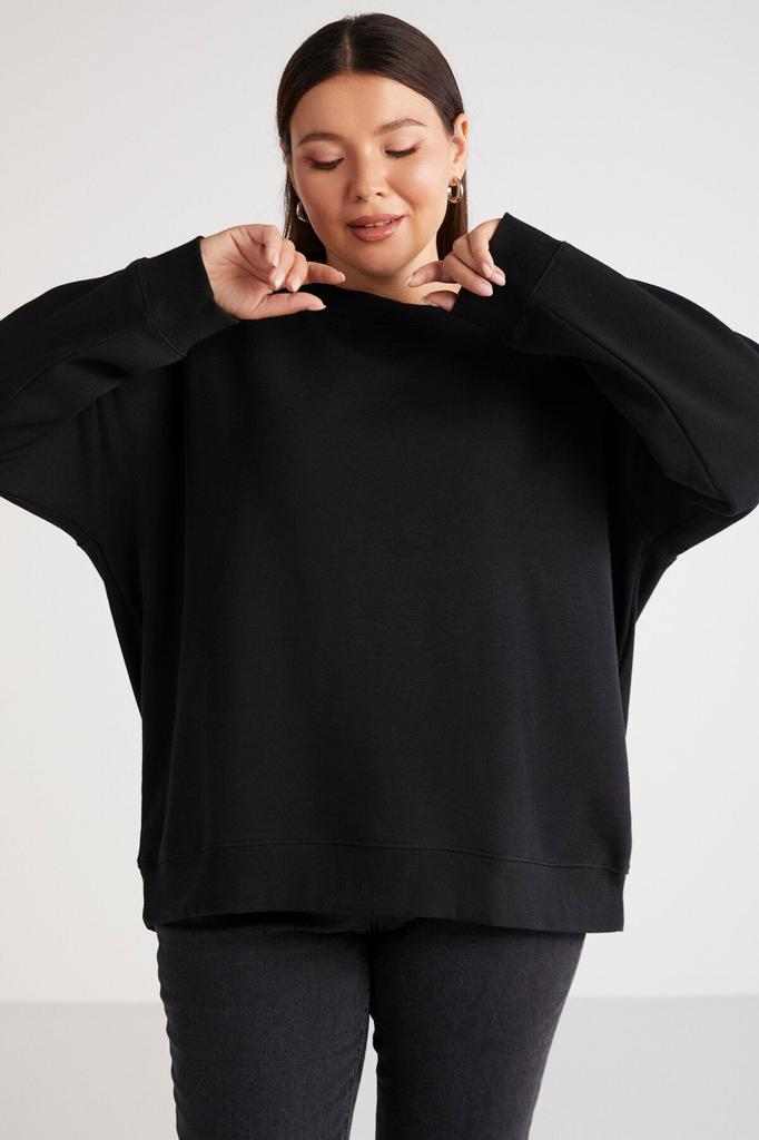 Women's Style Big Size Sweatshirt Barborabb Soft Comfort Fit Round Collar Green Plus Size Sweatshirt With Fleece Inside