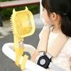 Mini Cooling Fan with Flexible Long Handle 3 Speed USB Rechargeable Devil Horn Handheld Desk Fan Portable Travel Outdoor Personal Fan