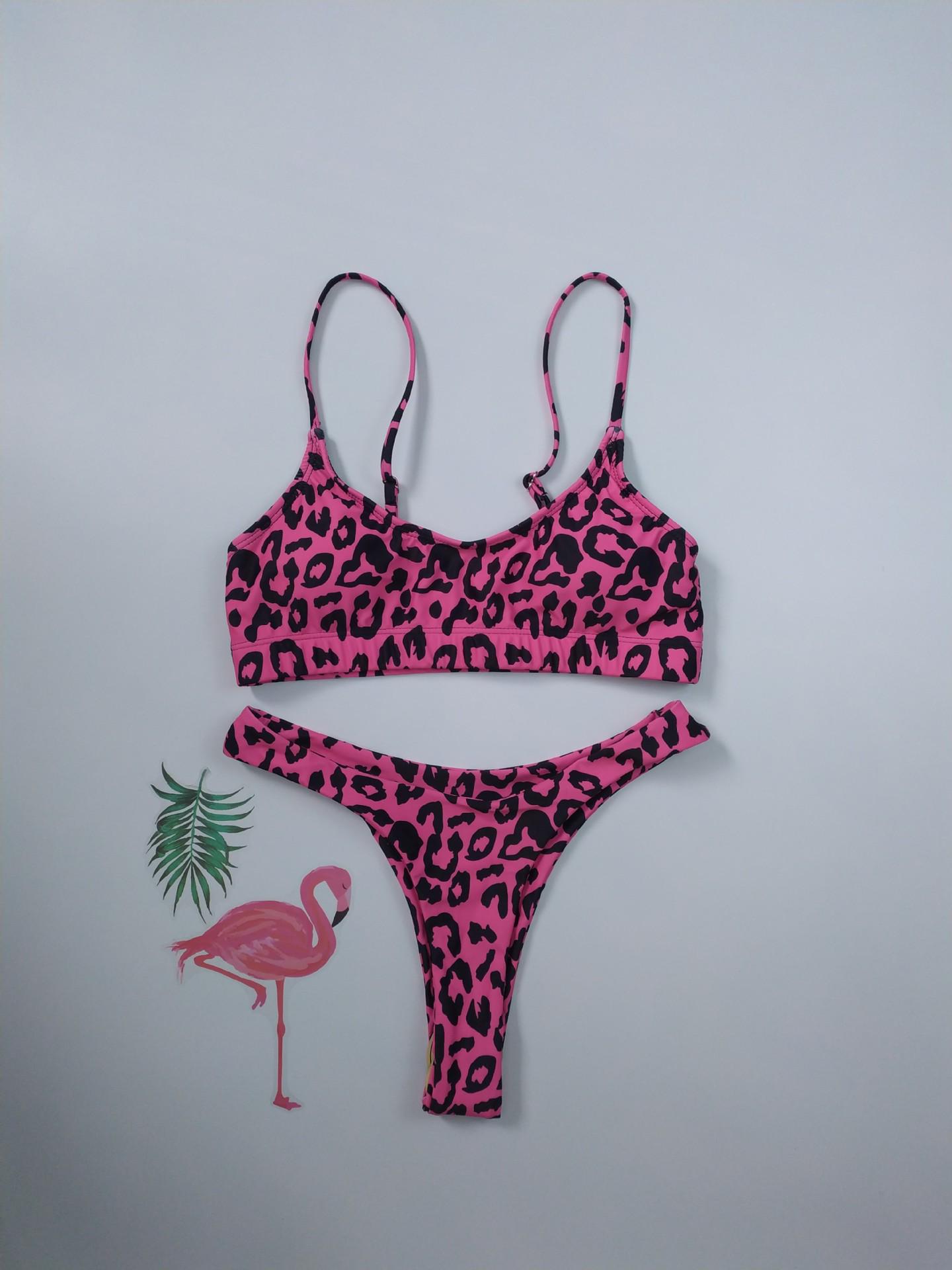 

Трендовый женский раздельный купальник с леопардовым принтом 2025 Small