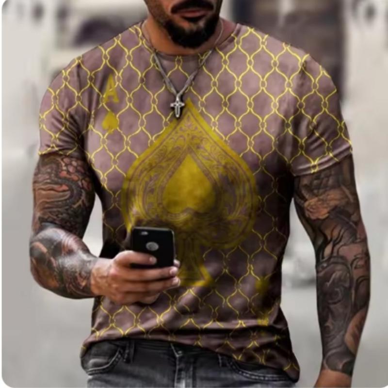 

Fashion New Men s Chinese Loong Print Slightly Elastic Breathable Street Style Round Neck Tshirt Summer Outdoor High Street Top S