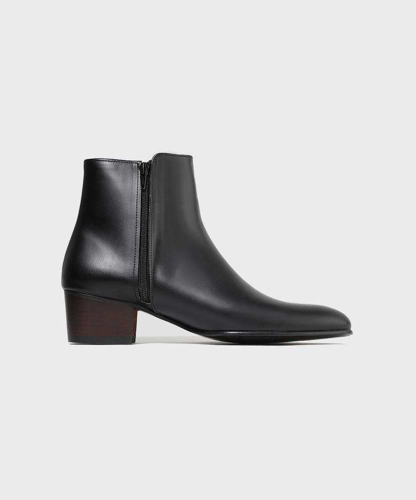 Firenze Atelier 4.7Cm Castarsole Minimal Zipper Ankle Boots 3335 [Black Fg]