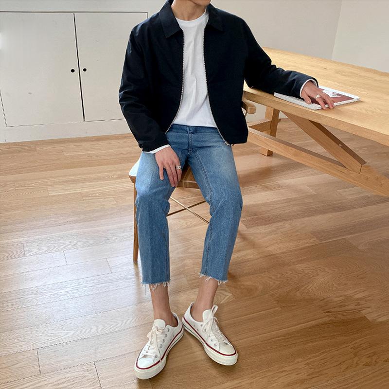 Paltoane bărbătești de primăvară și toamnă, stil coreean nou, topuri la modă, haine de toamnă, jachete casual cu rever