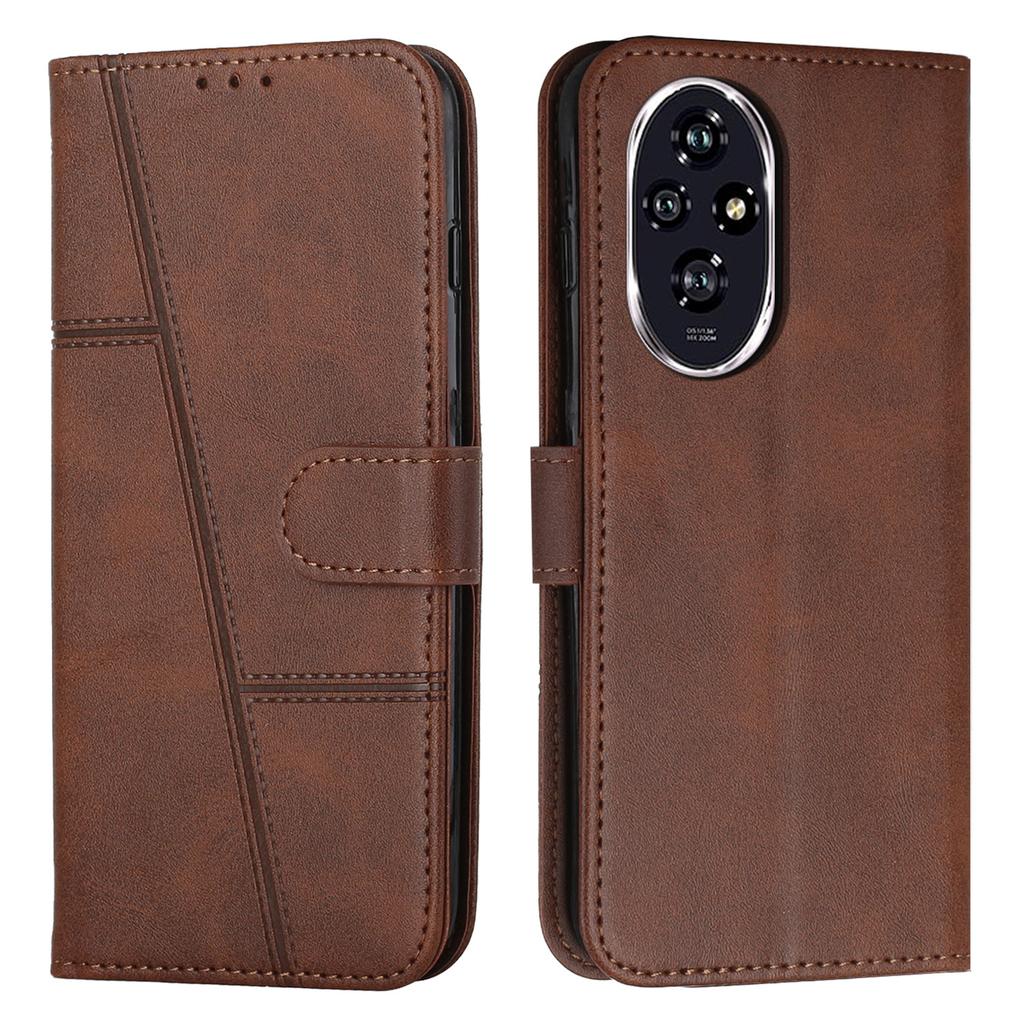 Pouzdro s koženým stojánkem pro Honor 200 Pro 5G s ochranným krytem na telefon