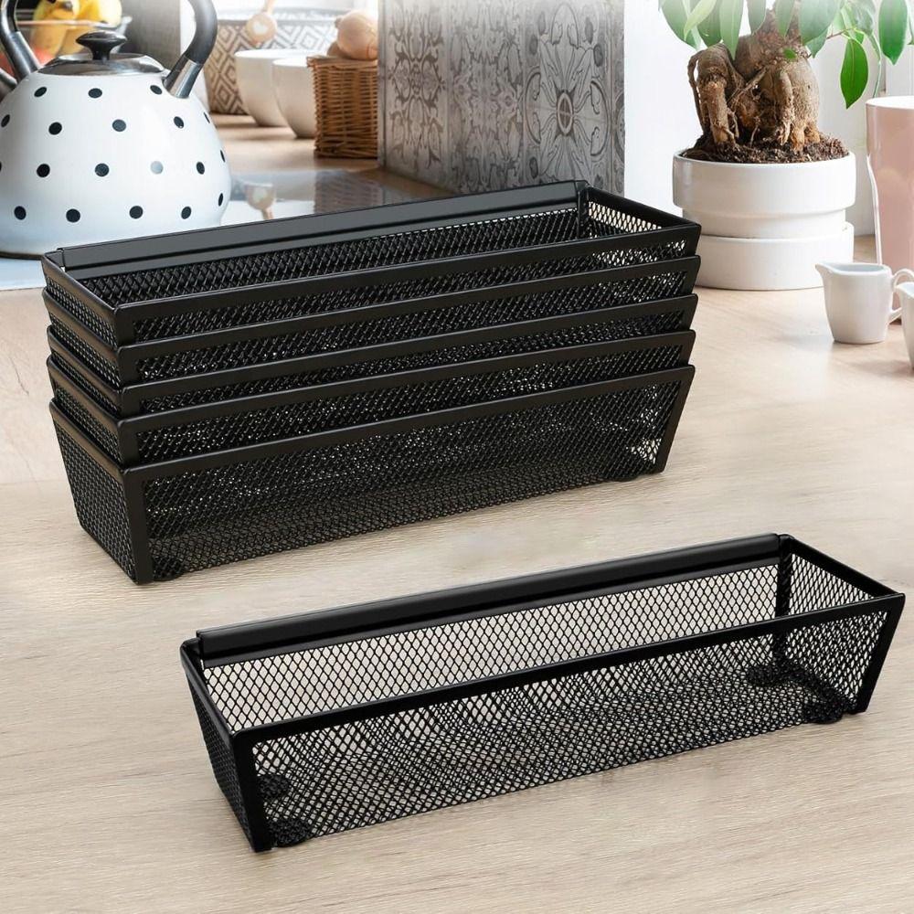6 Pieces Ventilated Drawer Cutlery Tray Mesh Kitchen Utensil Storage Box Bathroom