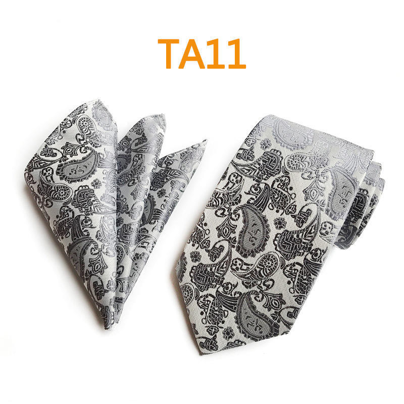 Polyester Large Waist Men'S Tie Men'S Pocket Towel Two-Piece Set