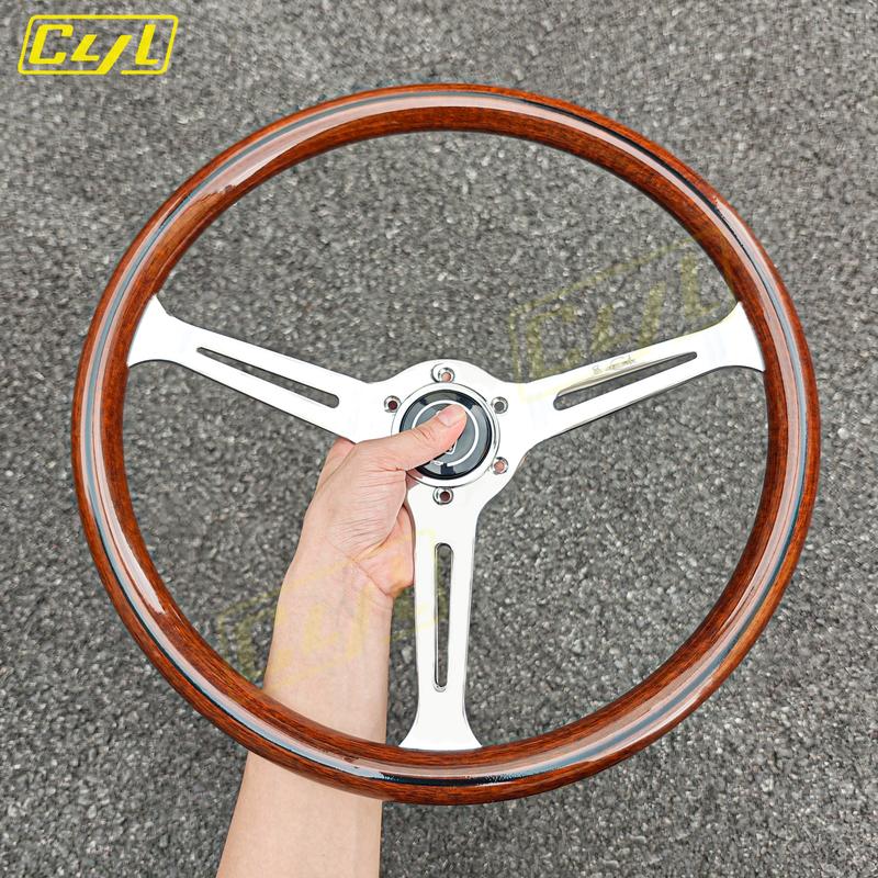 JDM 15inch Wood Style Steering Wheel Universal Vintage Retro Car Sports Steering Wheel