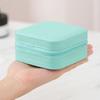 Portable Design Portable Jewelry Box Button Leather Leather Storage Box  Earrings Storage
