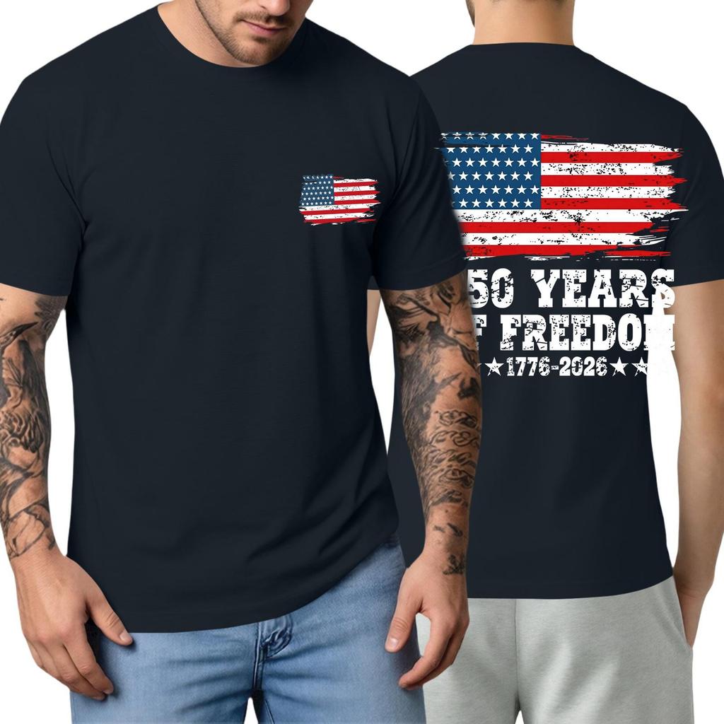 Men's Short-sleeved Fashionable Casual Everyday Trendy Letter Print Short-sleeved Shirt