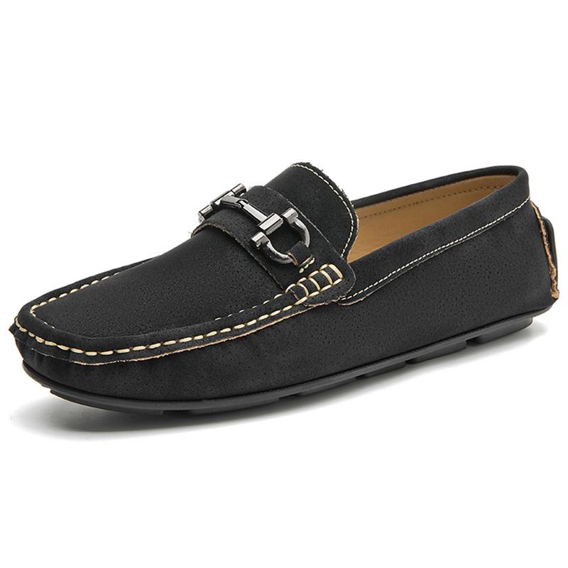 

Fashion Handmade Men Casual Leather Shoes Four Seasons Slip on Flats Plus Size 38-49 Anti Slip Business Shoes Fashion Man Driving Shoes 49 чорний