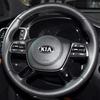 Housse de volant de voiture antidérapante cousue à la main pour Kia Sorento 2018 Cuir noir Intérieur de voiture