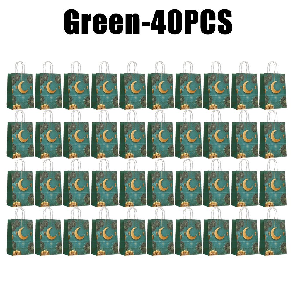 Ramadan Kraft Paper Gift Bags for Cookies Bulk Eid Mubarak Party Decor Islamic Favor Bags with Karim Design Festival Supplies