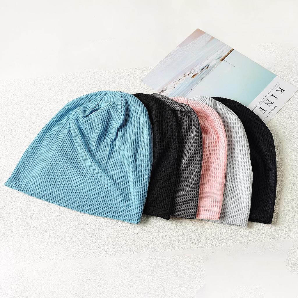 Women's Solid Color Breathable Sweat-Wicking Beanie - Elastic Slouchy Head Wrap for Street Dance and Postpartum Use