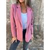 QICED Damen Vintage Casual Solid Color Print Herbst Winter Langarm POLO Neck Jacken & Mäntel