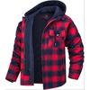 2026 Men's European & American Plaid Hooded Thick Cotton Coat - Celebrity Style Casual Autumn/Winter Jacket