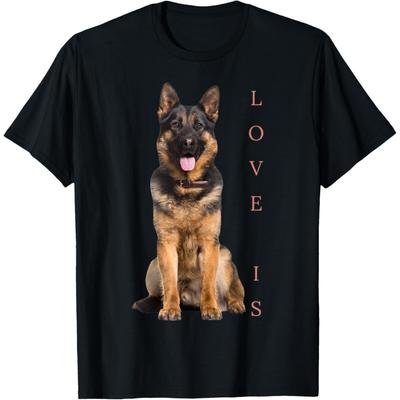 Camiseta con estampado de Pastor Alemán, Mamá y Papá Perro, Amor por Mascota Cachorro