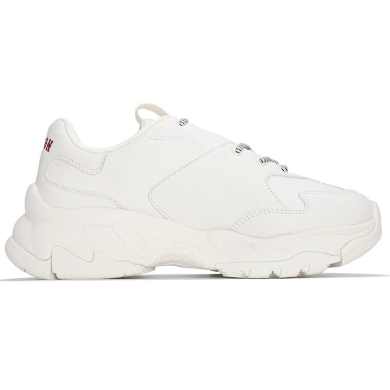MLB Big Ball Chunky Cushioning Anti-Slip And Wear-Resistant Height Increasing Low-Top Chunky Sneakers Unisex White Red Sneakers 3ASHCS12N-43RDS