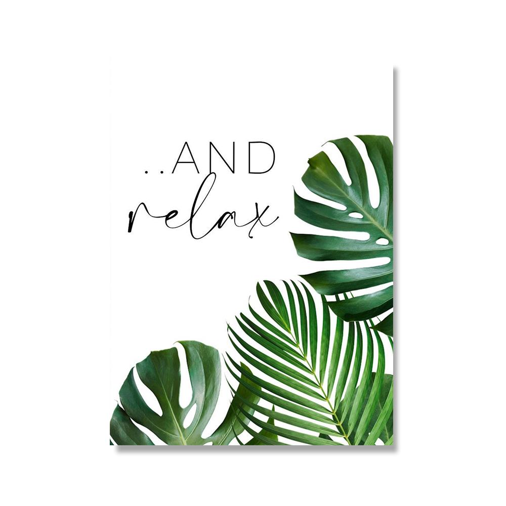 Rośliny tropikalne plakat zielony liść dekoracyjny obraz nowoczesne obrazy ścienne skandynawski styl wydruk do łazienki salon