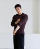 HECKCOOLNAM Muscle Fit Long Sleeve Ribbed Collar Knit For Men That Makes Shoulders Look Broad