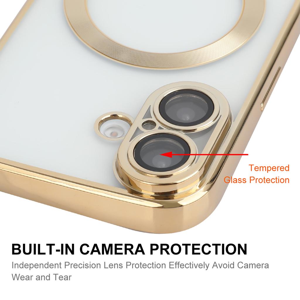 ENKAY HAT PRINCE For iPhone 16 Magnetic Clear Case Shockproof TPU Phone Cover with Lens Film