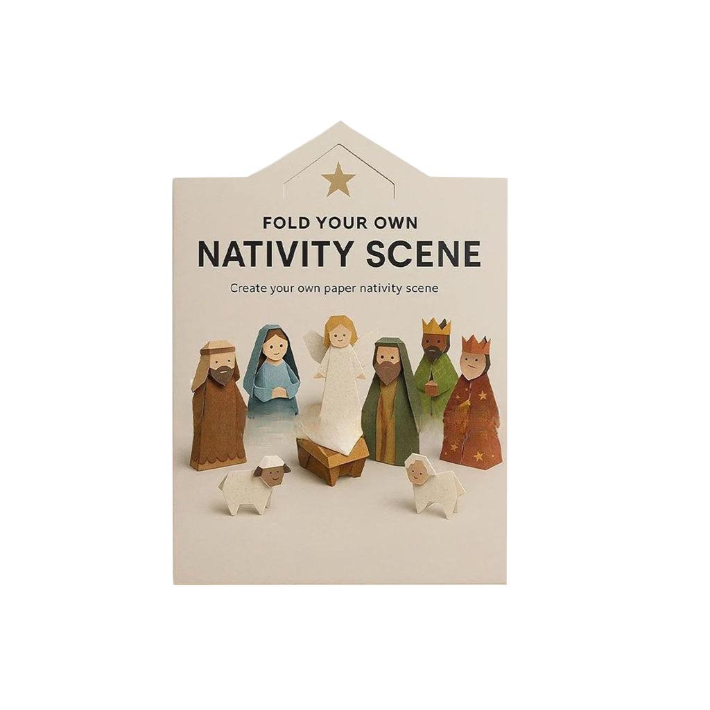 DIY Papier Weihnachtskrippe, Origamis Weihnachtskrippen-Set