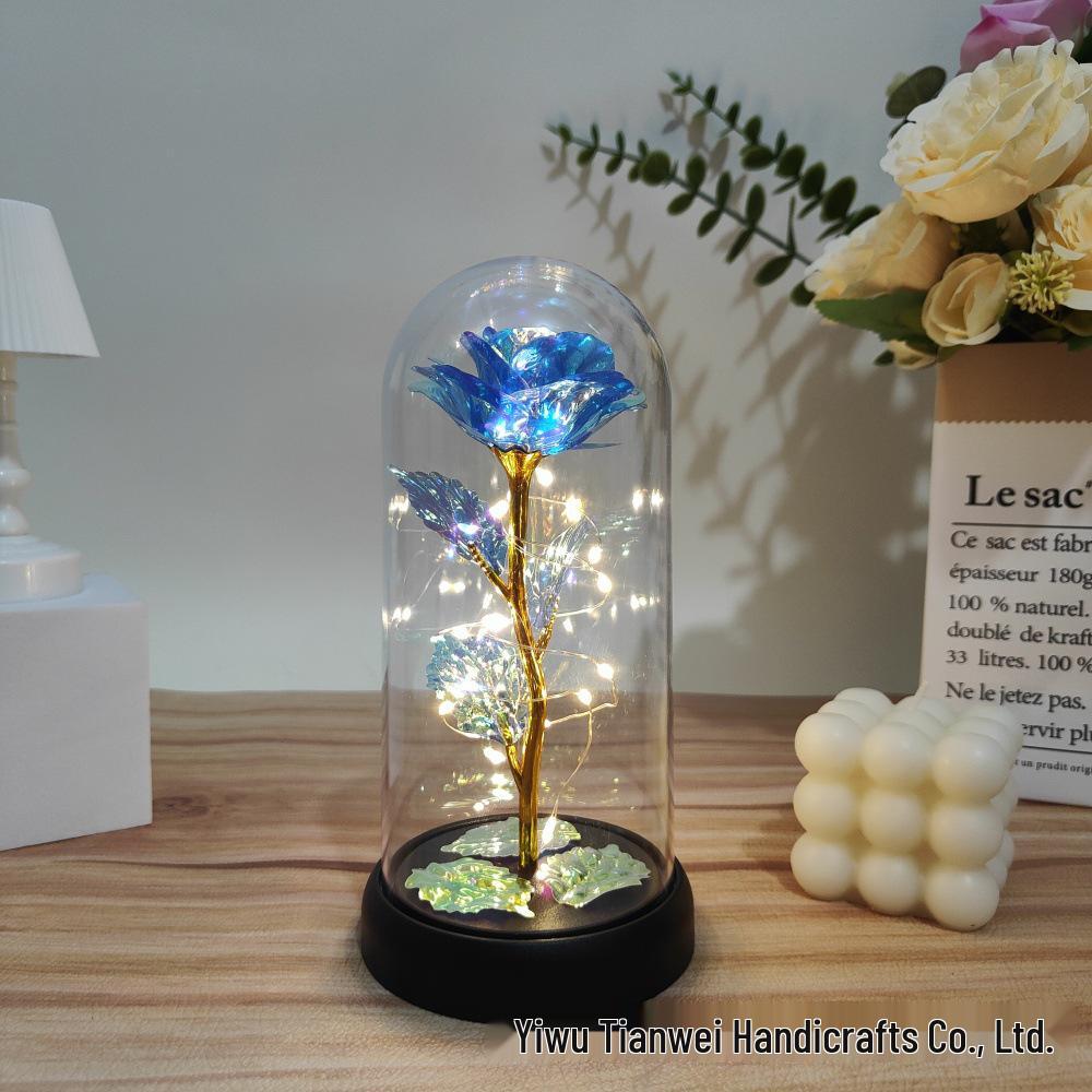 Gold Foil Rose with Acrylic Cover: Preserved Flower Gift for Mother s or Valentine s Day.