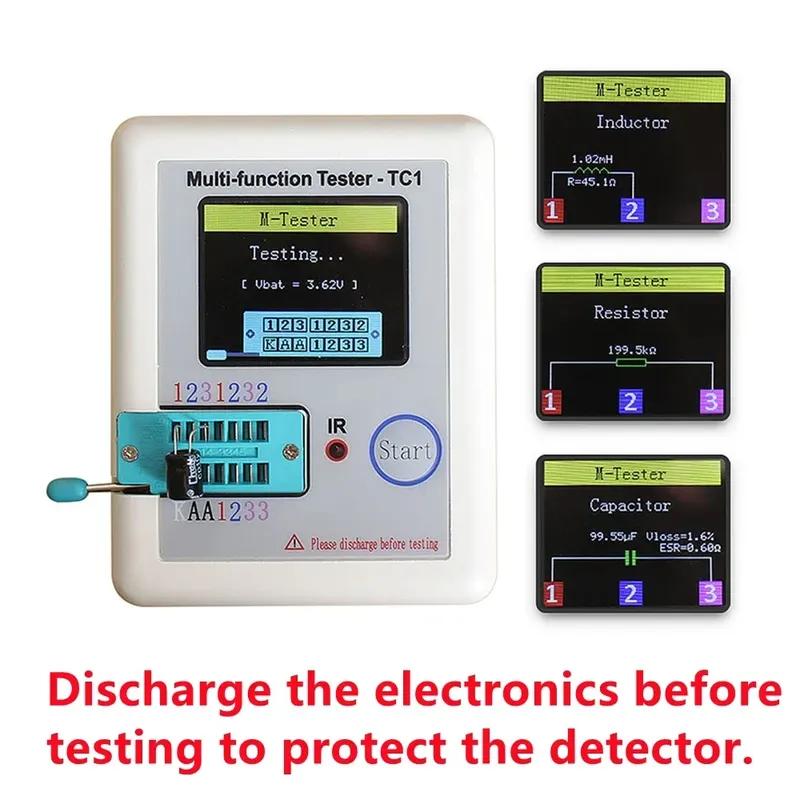 LCR TC1 1.8" TFT LCD Display Multi-meter Transistor Tester Diode Triode Capacitor Resistor Test Meter MOSFET NPN PNP Triac MOS