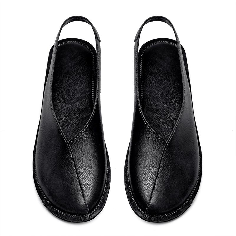 Men Roman Gladiator Sandals Genuine Leather Summer Beach Slippers Male Non-slip Soft Comfortable Outdoor Shoes