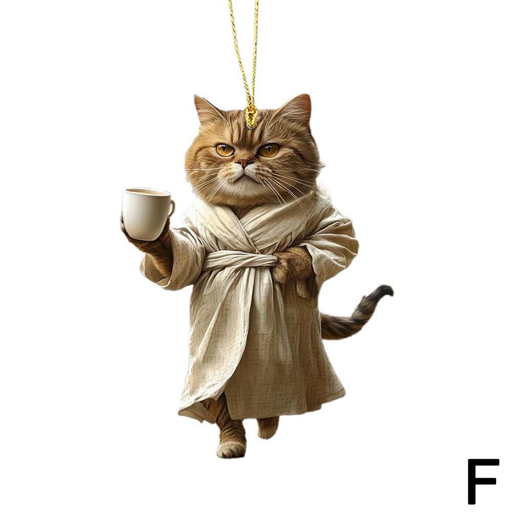 Nowy Akrylowy Płaski Wisiorek Kot Brzuchaty Ozdoby Wiszące Akrylowa Ozdoba Kot Akcesoria do Wnętrza Pojazdu Dekoracja Samochodowa