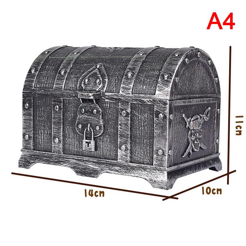 1Pc Retro Treasure Box With Lock Toys For Party Favors Props Decoration Pirate