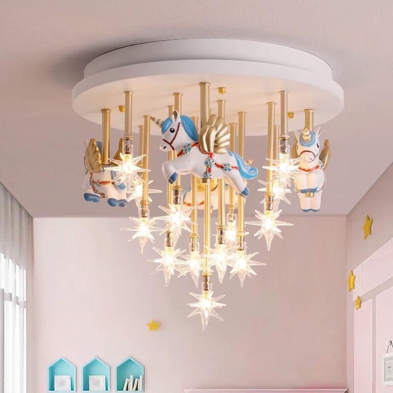 Pink Pegasus Children's Ceiling Lamp