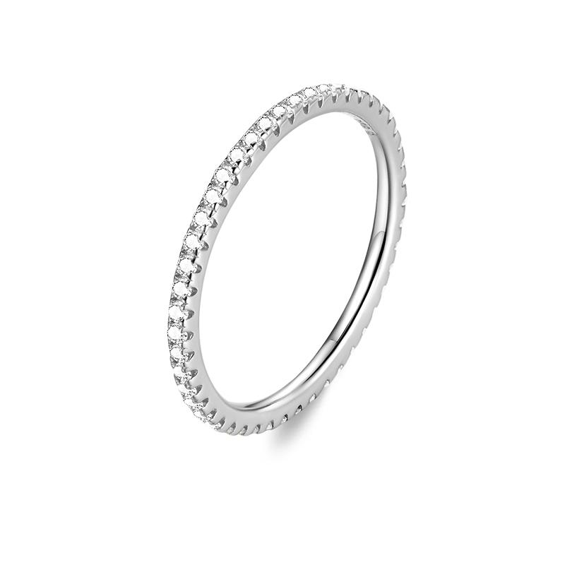 Wedding Band Rings for Women 925 Sterling Silver AAA Zircon Stackable Engagement Crossed Rings Simple Jewelry Party Gift