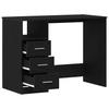 Desk with Drawers Black Oak Effect 102 x 50 x 76 cm