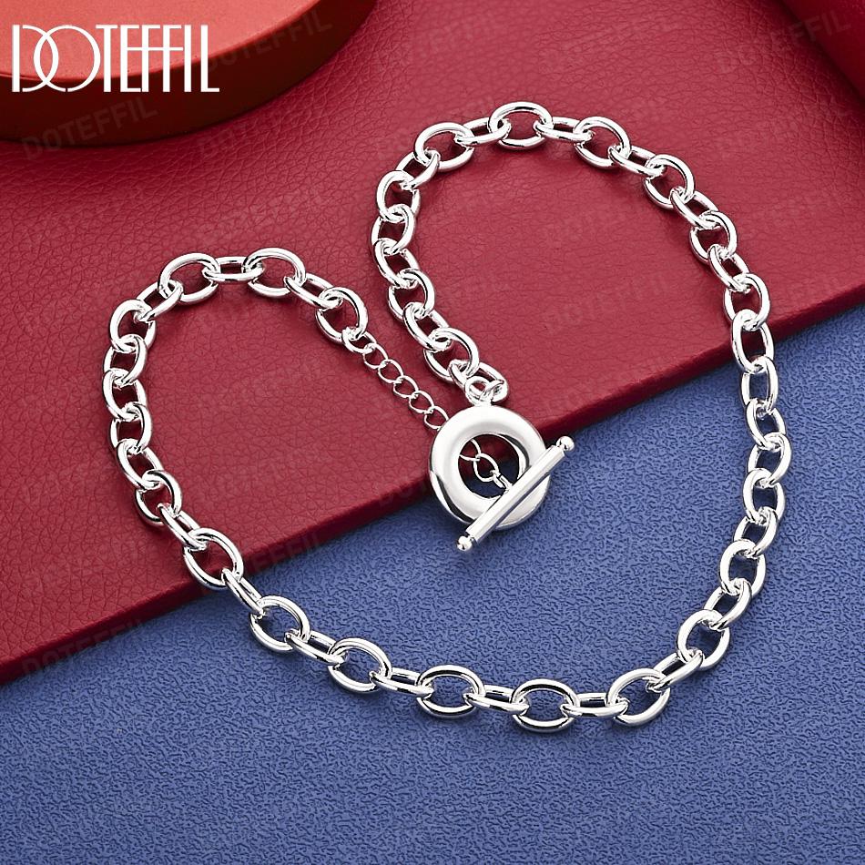 

925 Sterling Silver Wedding Jewelry 47cm Circle Fashion Necklace 47cm