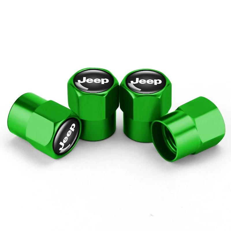 4Pcs Aluminum Alloy Car Tire Valve Stem Caps for Jeep Renegade Wrangler  JK JL Grand Leakproof Dustproof Auto Wheel Accessories