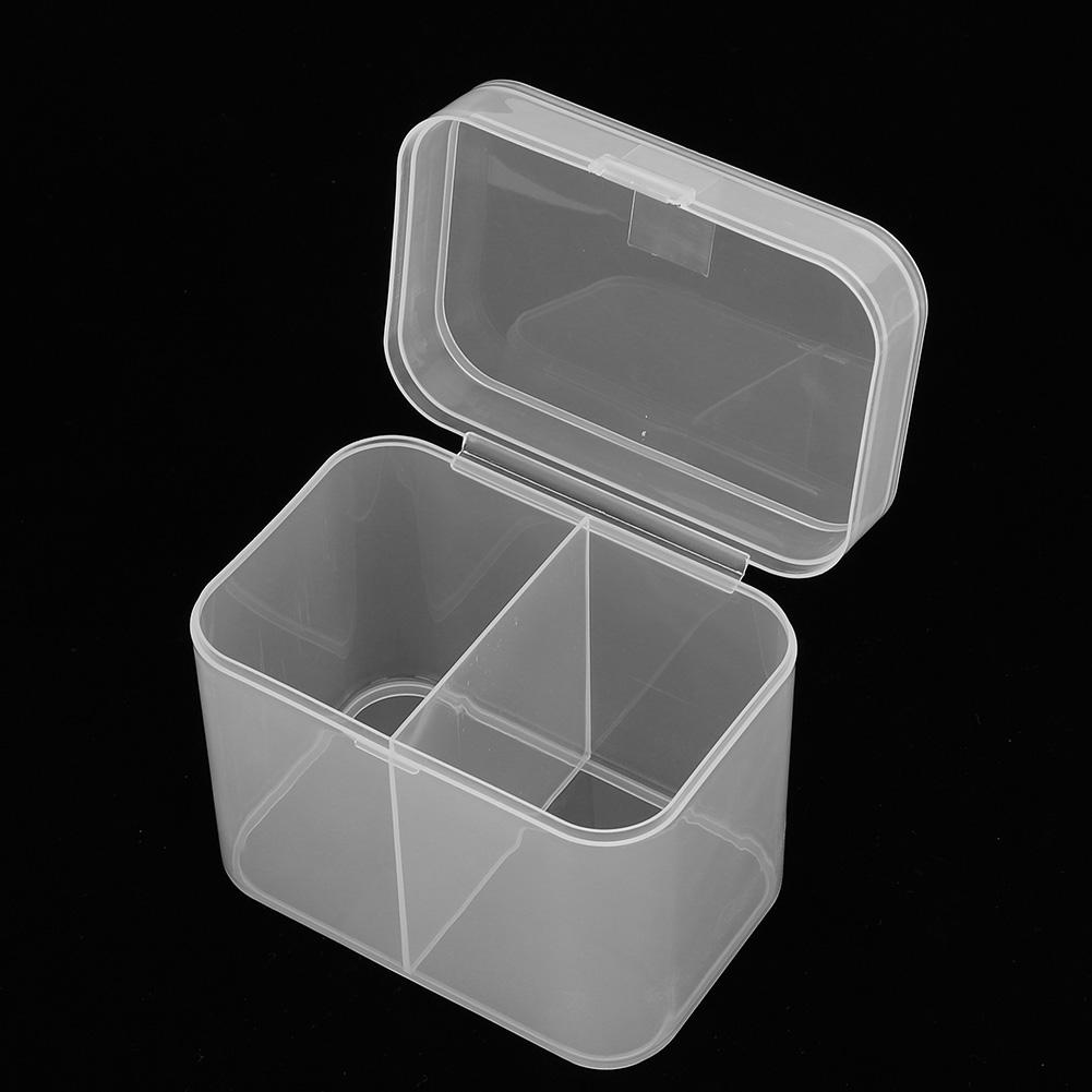 2 Grids Nail Art Cotton Pads Swabs Container Organizer Storage Box Case2pcs