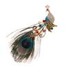 Trendy Temperament Elegant Peacock Feather Brooch Women's High-end Crystal Pin Brooch Shawl Buckle Suit Coat Accessories