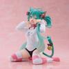 Hatsune Miku Modell Anime Mädchen Figuren Katzenohren Sitzende Haltung Kurzärmeliger Schlafanzug Figuren Auto Dekoration Puppe Kinderspielzeug Geschenk