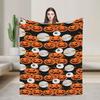 Cute Ghost Pumkin Skull Bat Blanket Warm Soft  Throw Blanket Winter Decorative Couch Chair Sofa Bed Street Trend Bedspread