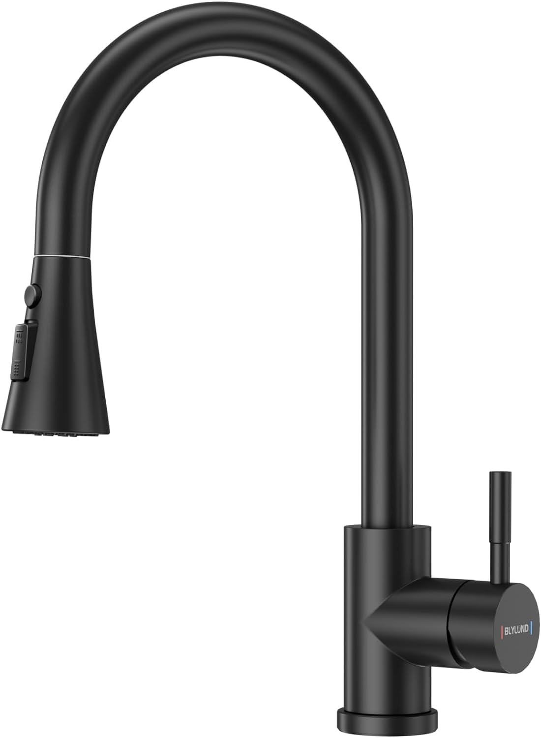 

BLYLUND Kitchen Black SUS304 Stainless Steel Mixer Modern Single Single Matte Black Kitchen Tap with 3 Water Flow Modes Faucet, Tap, Handle, Hole,