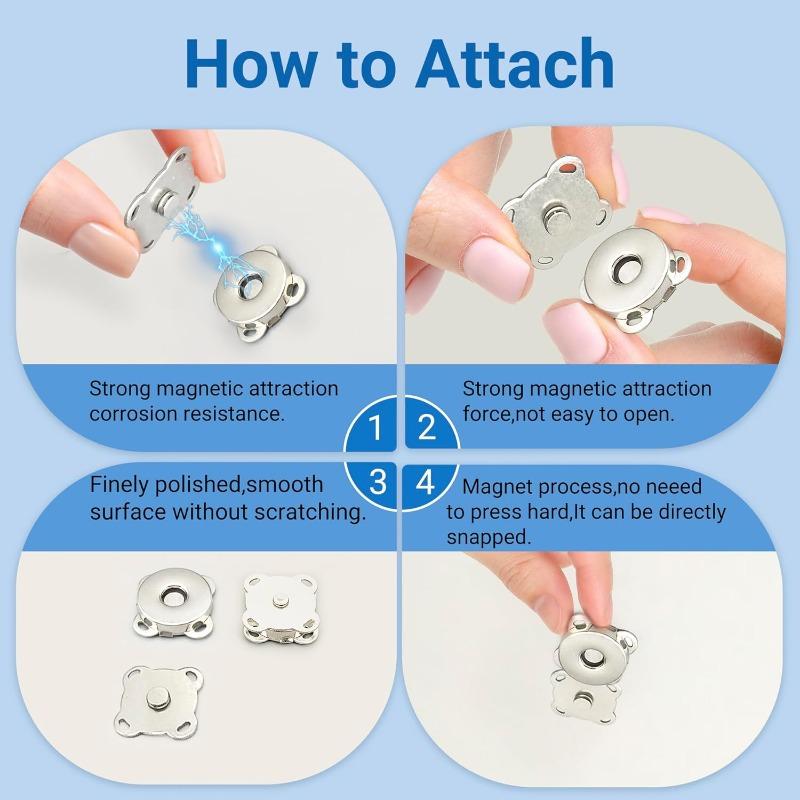 30 Sets Magnetischer Druckknopf 18mm Magnetischer Knopf für Kleidung Taschen Geldbörsen Aufnähen von Magnetischen Druckknöpfen für Stoff DIY Basteln(Silber,Gun Color,Helles Gold)