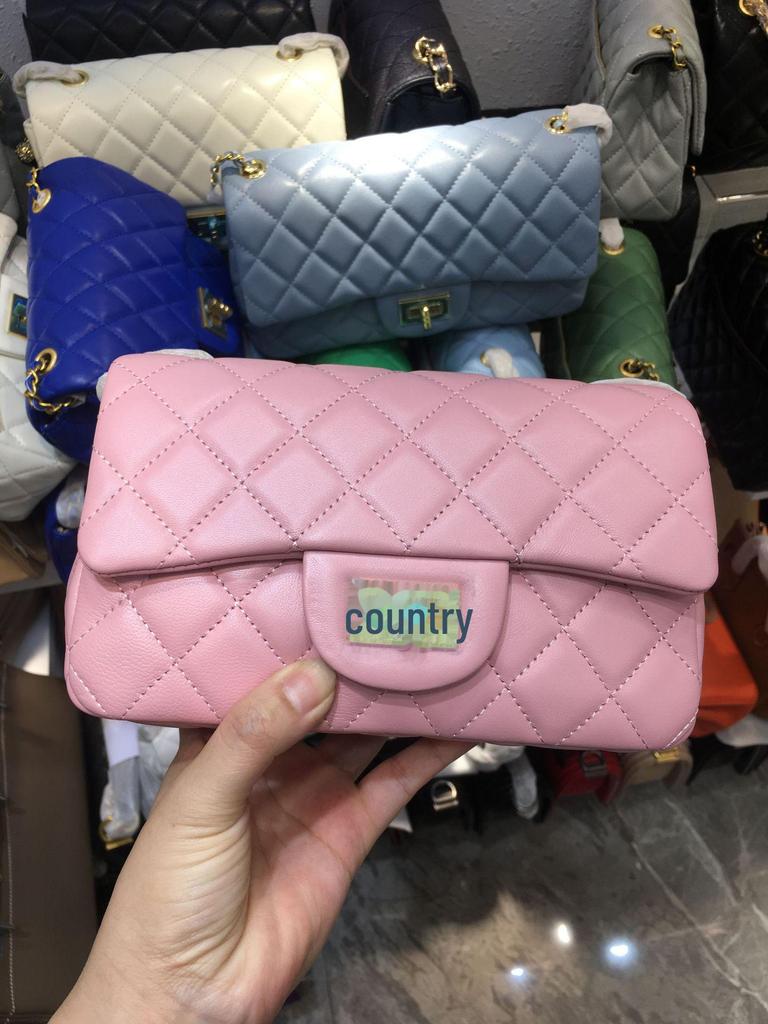 2025 Fang Pangzi Xiaochan Leather Gold Bead Crossbody Bag