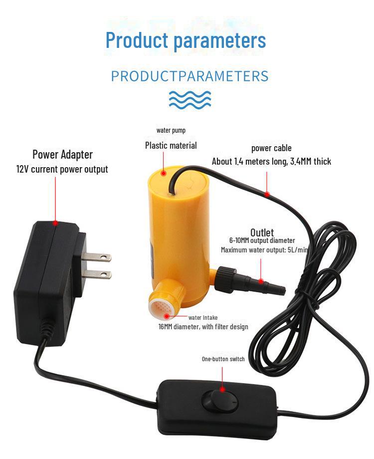 12 V 3-in-1 Mikro-Tauchwasserpumpe, 10 m Förderhöhe, für Bohr-, Schneid- und Schlitzmaschinen