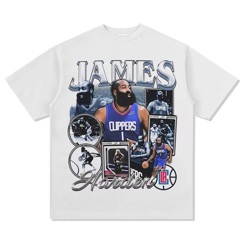 New Arrival James Harden Printed Cotton Short Sleeve Basketball Sports Training T-shirt Summer Men's and Women's Loose Tees