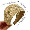 Elegantes Strohgeflecht-Stirnband Boho-Stil Breite Kante Haarreif Rattan-Geflecht Haarband für Damen