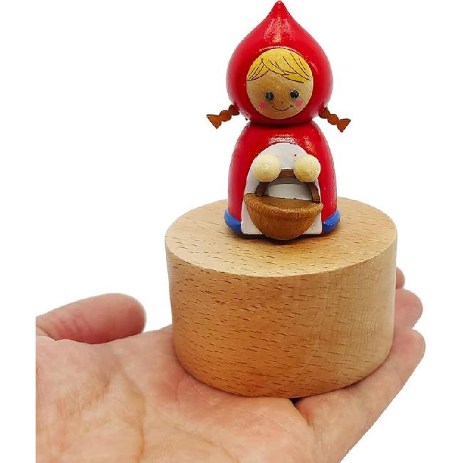 Uroczy Mały Niedźwiadek Mini pozytywka, Drewniana Mechaniczna Pozytywka ze Zwierzątkami, Pozytywka Prezent Śpiewająca Zamek na Niebie, Najlepszy Prezent dla Chłopca Dziewczynki