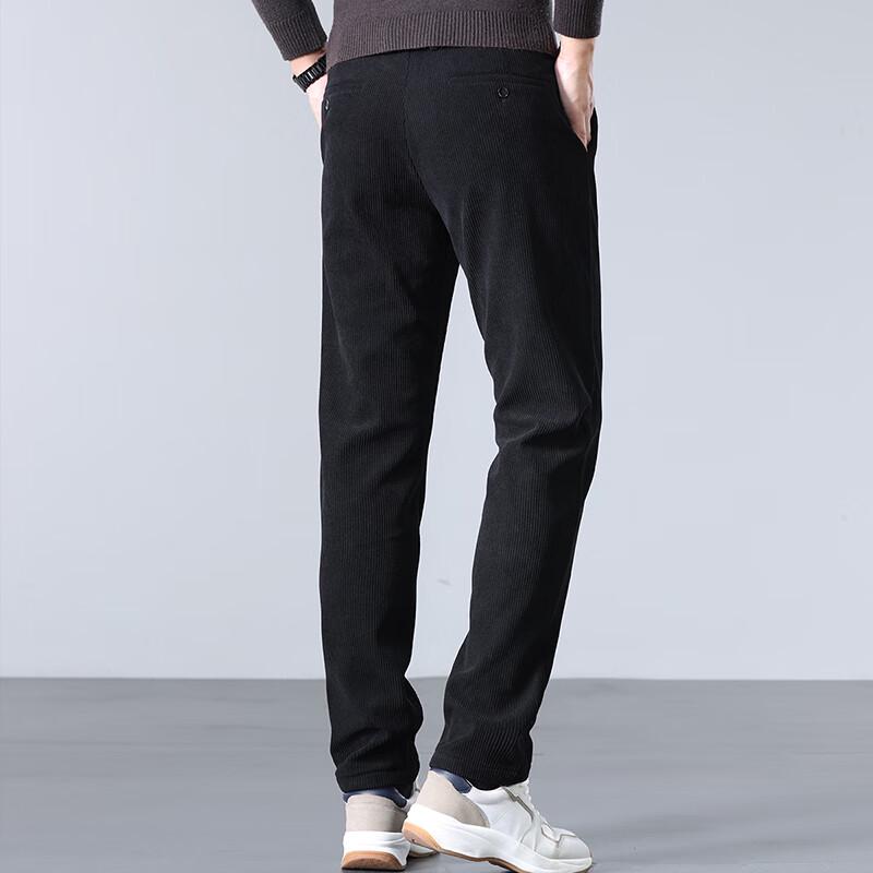 Shanshan Men's Fleece-Lined Corduroy Straight Casual Pants