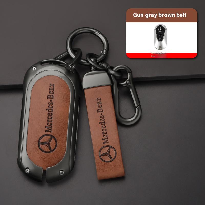 BAN2  Car Alloy Key Case Key Bag Shell For Mercedes Benz 2022 C S Class C260 C300 S350 S400 S450 S500 W206 W223 Key Shell Protector