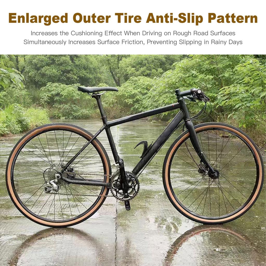 Road Bike Tire Stab-proof 700C Outer Tire S with Shark Skin Puncture Resistance Bicycle Tire City